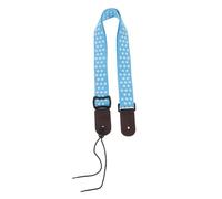 WEKADRIN Adjustable Ukulele Strap with Leather Head Pure Cotton Material Blue Color Suitable for Ukulele Bass and String Instruments Portable and Strong Accessory for Standing Play