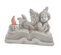 WEKADRIN Adorable Resin Angel Figurine Garden Statue Lightweight Memorial Decoration for Weddings Bedrooms Offices Studies Without Battery