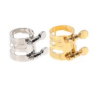 WEKADRIN Alto E Flat Saxophone Reed Clips Nickel Plated and Lacquered Mouthpiece Ligatures Easy Install Replacement for Broken Sax Clips Decorative and Smooth Finish