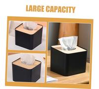 WEKADRIN Bamboo Square Tissue Box Cover Decorative Napkin Holder for Office and Living Compact Practical Tissue Organizer with Elegant Texture for Home Countertop Storage