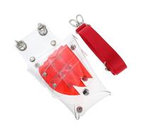 WEKADRIN Barber Shears Tool Bag with Red PVC Organizer Pouch Large Hair Stylist Scissors Case Waist Belt for Professional Hairdressing Salon Use