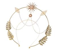 WEKADRIN Baroque Leaf Star Hair Band Lightweight Metal Headband for Women Festival Party Headpiece Comfortable Headwear for Stage Performance and Cosplay