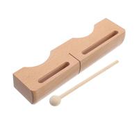 WEKADRIN Beech Wood Rhythm Sticks Handheld Percussion Blocks with Mallet Ergonomic Lightweight Wooden Music Instrument for Traditional Opera Teaching and Stage Performance Double Bass Sound