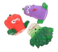 WEKADRIN Bite-resistant Pet Squeaky with Eggplant Chili Veggie Shapes for Interactive Chewing Teeth Grinding Cleaning Safe Non-toxic Material for Puppies and Dogs