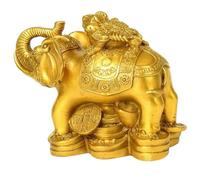 WEKADRIN Brass Elephant Figurine Small Feng Shui Ornament with Flat Bottom for Home Office Decor Delicate Animal Statue Adornments Suitable for Living Tea Shop Library Hotel
