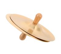 WEKADRIN Brass Finger Cymbals with Handle for Handheld Dance Props Practice Drums and Percussion Instrument for S Music Parties and Belly Dancing