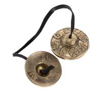 WEKADRIN Brass Tingsha Bells Meditation Chimes Handheld Instrument for Relaxation and Mindfulness Sturdy Brass Tibetan Finger Cymbals for Music Religious Rituals Tai Chi and Spiritual
