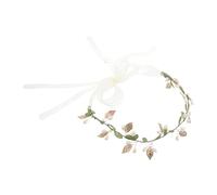 WEKADRIN Bridal Leaf Hairpiece with Pearls and Artificial Green Leaves Lightweight Comfortable Floral Crown Headband for Wedding Festival and Party Accessories