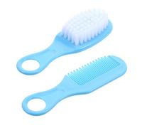 WEKADRIN Brush and Comb Kit for Newborns Blue Soft Massage Comb with Circular Teeth Static Hairbrush to Promote Scalp Circulation and Gentle Grooming for Boy Girl