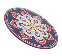 WEKADRIN Buddhist Sound Bowl Cushion Mat for Meditation Crystal Singing Bowl Large Mandala Printed Protective Pad with Smooth PVC Surface Non-slip Rounded Embroidery Mat for Sound