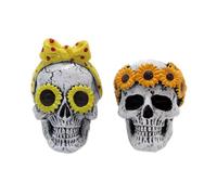 WEKADRIN Car Resin Decor Ghost Head Air Freshener Clip with Scented Pad Car Interior Perfume Clip Aroma Diffuser Creative Sunflower Ghost Head Set