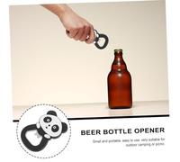 WEKADRIN Cartoon Panda Bottle Opener with Magnetic Back Portable PVC and Alloy Beer Opener for Camping and Picnic Refrigerator Magnet Souvenir Black