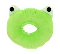 WEKADRIN Cartoon Plush Cat Collar with Drawstring Soft Anti-scratch Pet Cone for After Surgery Wound Protection Comfortable and Cute Small Frog Design S