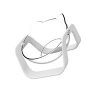 WEKADRIN Cat Inclined Feeding Bowl 15-degree Tilted Neck Protection Pet Food Feeder White Single Bowl Suitable for Cats and Kittens