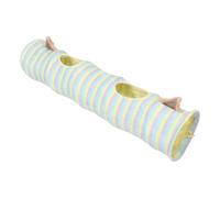 WEKADRIN Cat Tunnel for Indoor Cats with Plush Ball, Foldable Striped Hideout Tube, Kitten Exploration and Small Animal Play Tunnel