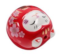 WEKADRIN Ceramic Fortune Cat Figurine Japanese Lucky Cat Decor Table Ornament Smooth Finish for Home Office Feng Shui Lucky Charm