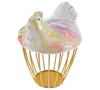 WEKADRIN Ceramic Hen Shape Egg Basket with Large Capacity for Kitchen Storage, Practical and Decorative Egg Holder Suitable for Garlic and Ginger, for Moving into A New Home Random Color