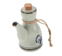 WEKADRIN Ceramic Soy Sauce Bottle Small Vinegar Dispenser Oil Bottle Kitchen Condiment Holder for Liquid Seasoning Storage and Easy Dispensing in Restaurants and Home Cooking