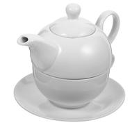 WEKADRIN Ceramic Tea Set for One with Side Handle Teapot Cup and Saucer Heat-Resistant Porcelain British Style Afternoon Tea Accessories Travel and Kit