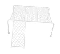 WEKADRIN Chicken Coop Platform and Iron Mesh Shelf for Rutin Chicken, Large White Feeding and Drinking Rack with Ladder for Poultry Cage and Landscape Use
