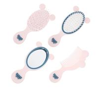 WEKADRIN Children's Hair Brush Set 4pcs Small Detangling Comb Massage Hair Brush Handheld Mirror Toddler Hairbrush Portable Styling Comb for Girls
