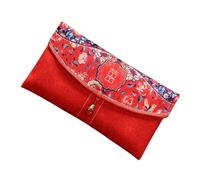 WEKADRIN Chinese Style Red Packet Fabric Money Holder for Wedding Favors Guest Multipurpose Cash Card Jewelry Pouch Traditional Red Envelope for Marriage Couple