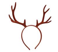 WEKADRIN Christmas Antler Headband for Women and Men PVC Reindeer Horn Hairband Festive Brown Xmas Head Hoop Comfortable for Couples and Groups Holiday Party Hair Accessory