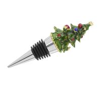 WEKADRIN Christmas Tree Enamel Wine Bottle Stopper Set Festive Red Wine Stopper Sturdy Seal Reusable Bottle Plug Holiday Party