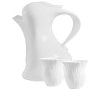 WEKADRIN Creative Bunny Ceramic Tea Kettle with Cups Multipurpose Pot for Loose Leaf Tea Coffee Milk and Beverage Storage Sturdy Porcelain Teapot Easter and Year Celebration
