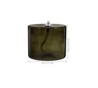 WEKADRIN Creative European Glass Oil Lamp with Metal Wick Flat Kerosene Candle Holder for Home Decor Wedding Accent and Emergency Lighting Medium Olive Green Stylish Accent