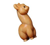 WEKADRIN Creative Wooden Alpaca Ornament Unique Animal Statue Desktop Alpaca Figurine Playful Animal Decor for Home Office Study Collectible Craft