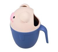 WEKADRIN Cute Pig Shaped Bath Rinser Cup with Handle Fine Water Outlet Shampoo Rinse for Portable Thickened Bath Spoon for Safe and Fun Shower Blue