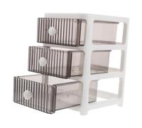 WEKADRIN Desk Makeup Organizer Plastic 3-tier Drawer Office Supplies Jewelry Storage Compact Portable Box