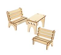 WEKADRIN DIY Hamster Wood Table and Bench Safe Cage Accessories for Small Pets Self-assembly Habitat Decor with Polished Smooth Edges for Hamster and Chinchilla Play Areas