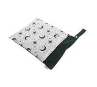 WEKADRIN Double Zipper Diaper Bag Small Wet Dry Nappy Pouch with Handle Large Capacity Storage Organizer for Travel Stroller Outdoor Use