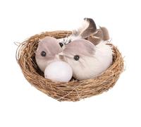 WEKADRIN Easter Artificial Bird Nest with Lifelike Fake Birds and Eggs Simulation Decor for Garden Home Office Small Easy Installation Spring Holiday Decoration
