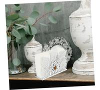 WEKADRIN Elegant White Iron Tissue Rack with Hollow Diamond Design Napkin Holder Stand for Home Office Hotel Bar and Restaurant Desktop Decorative Paper Storage Organizer for Napkins and