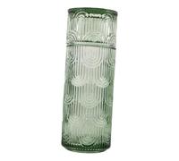 WEKADRIN Embossed Glass Water Pitcher and Tumbler Set for Nightstand Compact Bedside Carafe with Classic Design for Cold and Hot Juice Milk Beverage for Families and Everyday Use