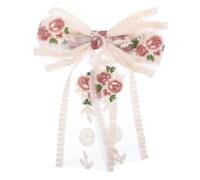 WEKADRIN Embroidered Spring Hair Clip with Charming Chinese Style Ribbon Skin-friendly Cloth Material Wear Headwear for Women and Hair Accessories
