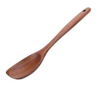 WEKADRIN Ergonomic Long Handle Wooden Soup Ladle Teak Wood Japanese Style Heat Resistant Non-Scratch Cooking and Serving Spoon for Soups Porridge and Ramen