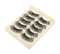 WEKADRIN False Eyelashes 5 Pairs Black and Blue Mermaid Dramatic Fake Lashes Hard Stem for Stage Latin Dance Eye Extension Makeup