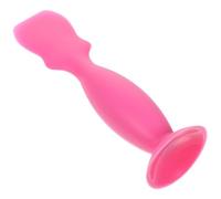 WEKADRIN Flexible Silicone Wrinkle Cream Applicator Brush for Dogs with Suction Cup Use Silicone Spoon for Tear Stain Balm Application Non-slip Pet Supplies Tool in Chic Rose Red