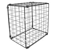 WEKADRIN Foldable Iron Cat Cage Small Black for Household and Car Use Spacious Indoor Pet Enclosure with Transparent Design for Bathing Drying and Safe Containment