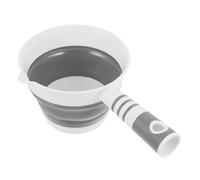 WEKADRIN Foldable Water Ladle with Comfortable Handle Space-Saving Collapsible Water Scoop for Kitchen and Bath Splash-Resistant Capacity Plastic Dipper Gray Compact Design