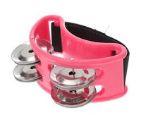 WEKADRIN Foot Tambourine Jingle Bells Pink Percussion Instrument for Music Education Fun Dance Party to Develop Rhythm Hand-eye Coordination and Listening Skills for Boys