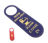 WEKADRIN Funny Double Sided PU Door Hanger Sign for Bathroom and Blue Toilet Occupied Indicator Hanging Sign for Public Washrooms Hotels Restaurants Coffee Shops