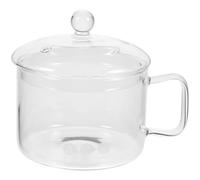 WEKADRIN Glass Cooking Pot 1500ml Borosilicate Multi-Function Open Fire Heating Stew Pot with Side Handle and Lid for Home Kitchen Instant Noodle and Soup Cooking