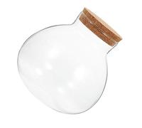 WEKADRIN Glass Ecosystem Bottle with Cork Lid, Airtight Small Round Sealed Jar for Succulent Terrarium and Diy Micro Landscape, 13cm Glass Plant Container Suitable for Home and Office Decor