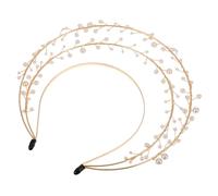 WEKADRIN Goddess Crown Headband Pearl Decorative Lolita Headpiece Elegant Festival Hair Accessory for Women Handmade Tiara