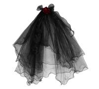 WEKADRIN Gothic Black Rose Veil Headband Lightweight Handmade Halloween Witch Fairy Costume Accessory for Women Vintage Gothic Masquerade and Bachelorette Party Hairpiece